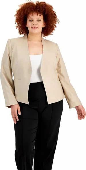 Calvin Klein Womens Plus Size Open-Front Blazer Jacket X22JE752