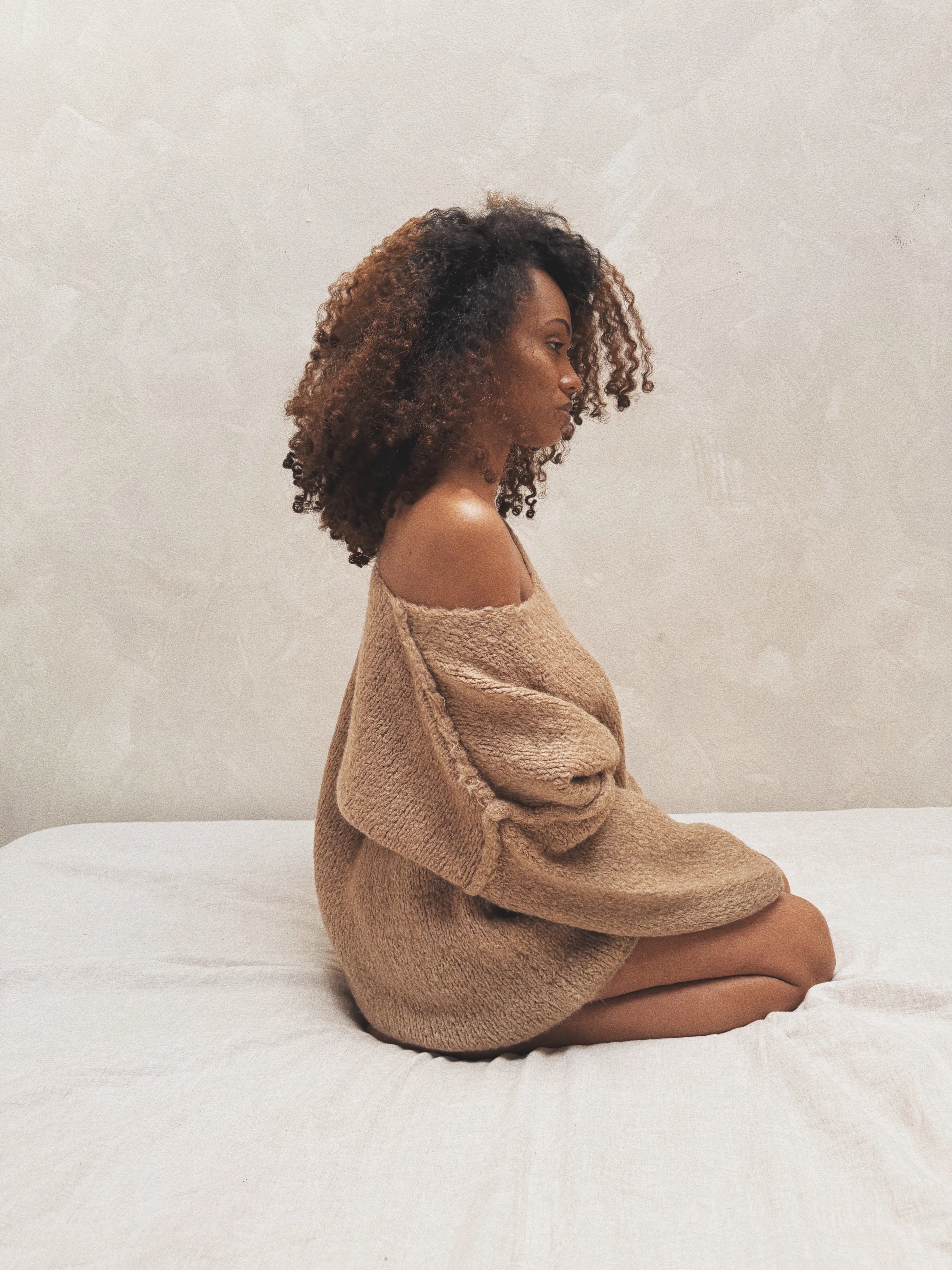 Camel Trelani V-Neck Sweater