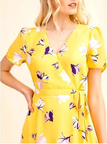 Capri Coast Floral Wrap Dress
