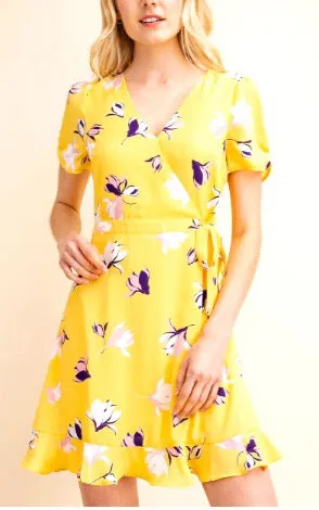 Capri Coast Floral Wrap Dress