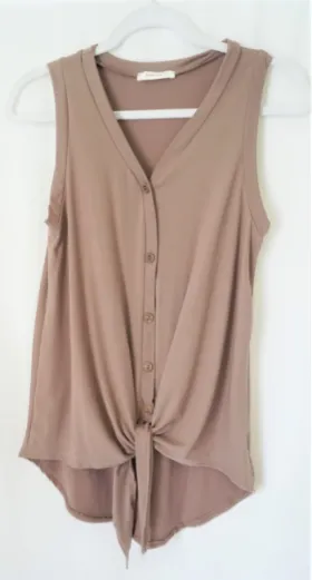 Capuccino Front Tie Tank