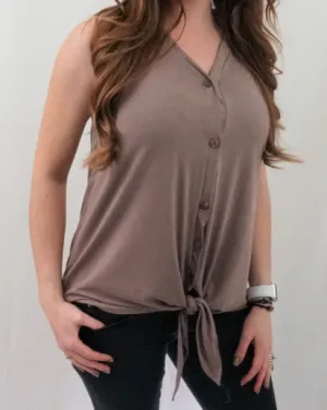 Capuccino Front Tie Tank