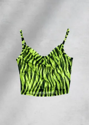 Casey Mesh Crop Top - Neon Green