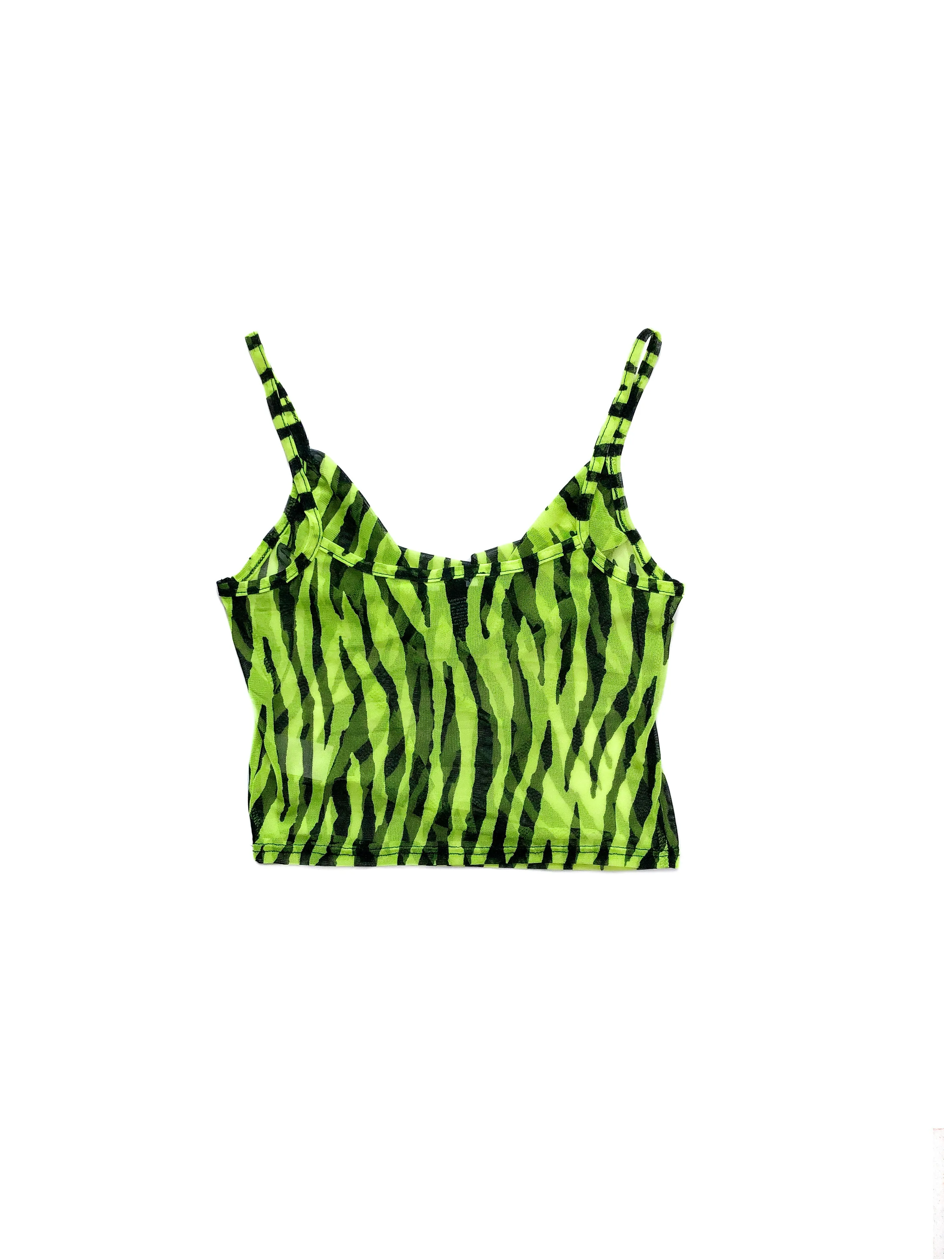 Casey Mesh Crop Top - Neon Green
