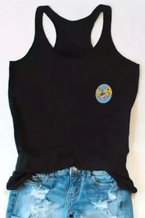 Chal Hatt Print BlackTank Top