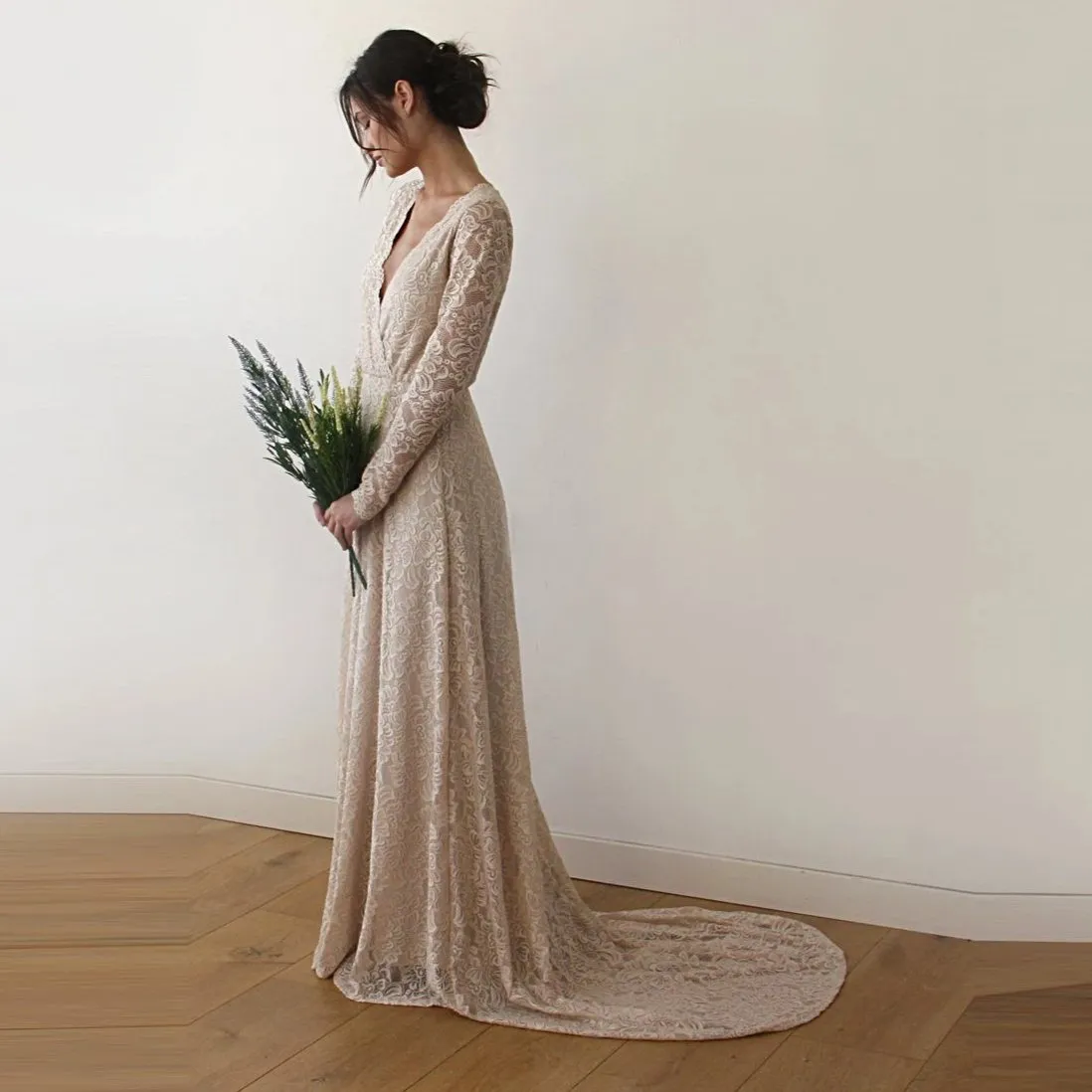 Champagne Wrap Gown  #1151