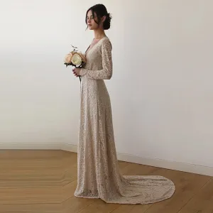 Champagne Wrap Gown  #1151