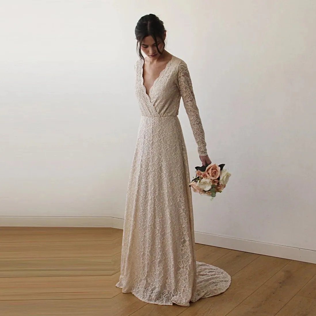 Champagne Wrap Gown  #1151