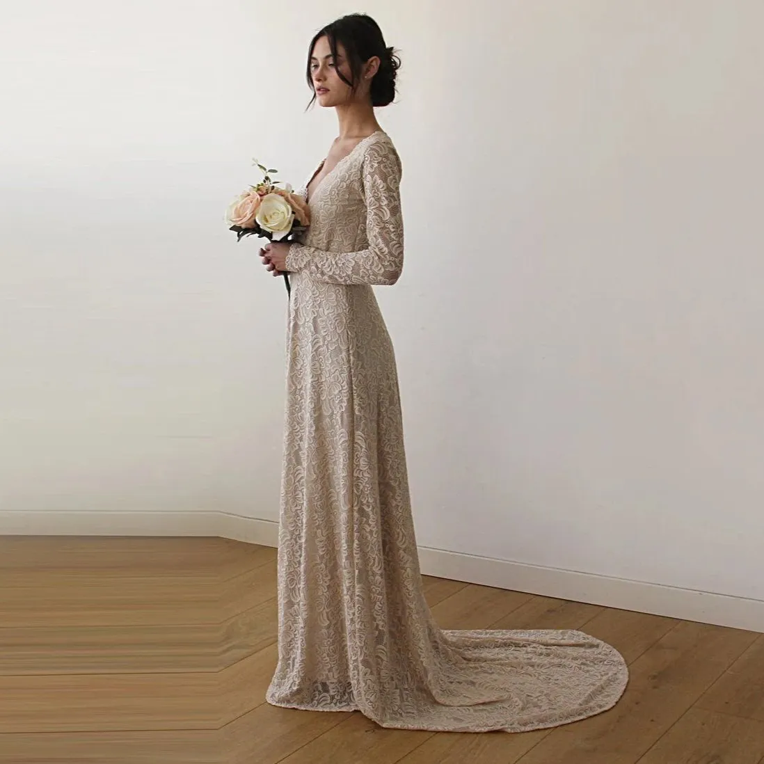 Champagne Wrap Gown  #1151