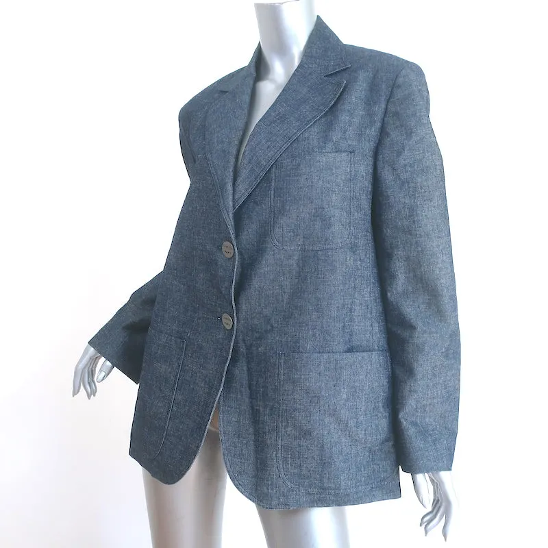 Chanel Identification 00C Denim Blazer Blue Size 44 Two-Button Jacket