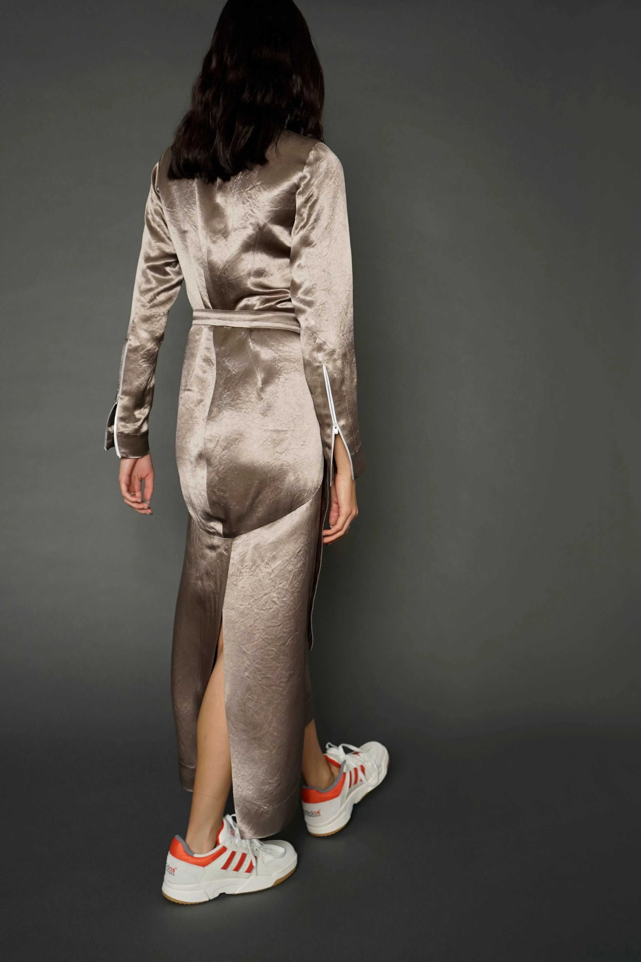 Chani Champagne Long Sleeve Wrap Dress