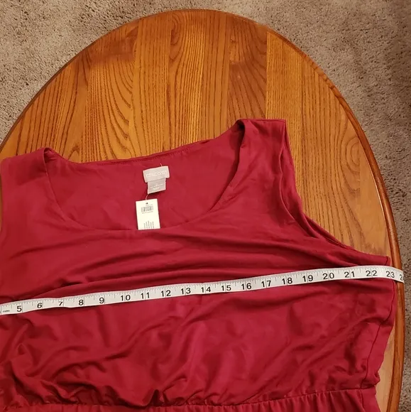 Chico's deep cherry maxi dress, wrap hem, Chico's size 3 - NEW