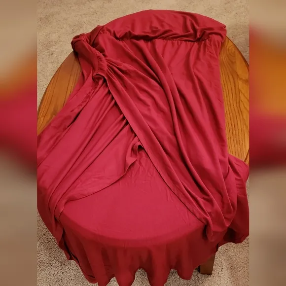 Chico's deep cherry maxi dress, wrap hem, Chico's size 3 - NEW