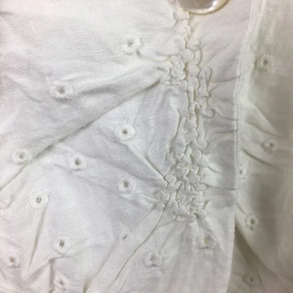 Chico's White  NWT  Novelty EMbroidered  Linen Blazer 3