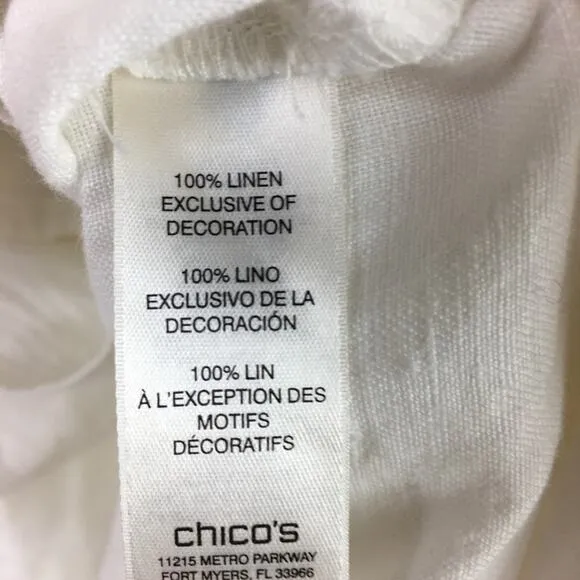 Chico's White  NWT  Novelty EMbroidered  Linen Blazer 3