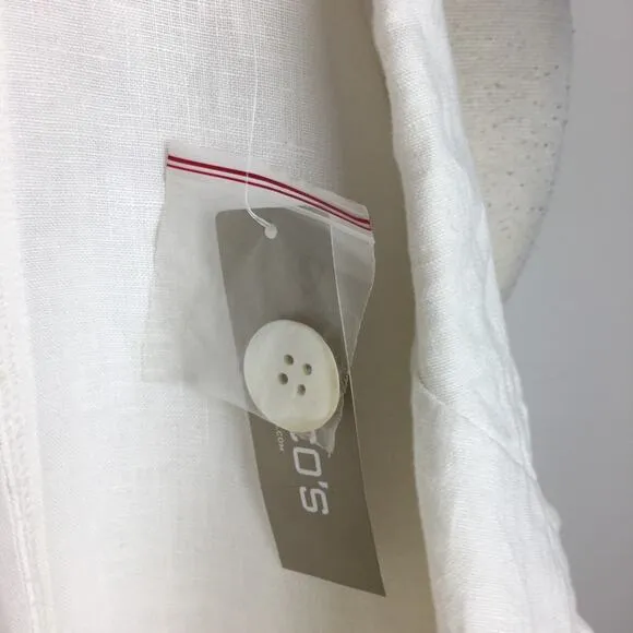 Chico's White  NWT  Novelty EMbroidered  Linen Blazer 3