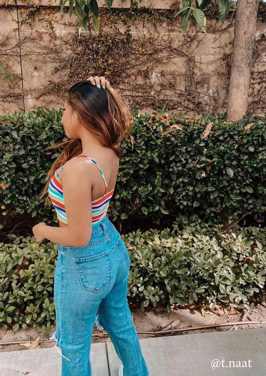 Chloe Striped Crop Top - Blue Multi