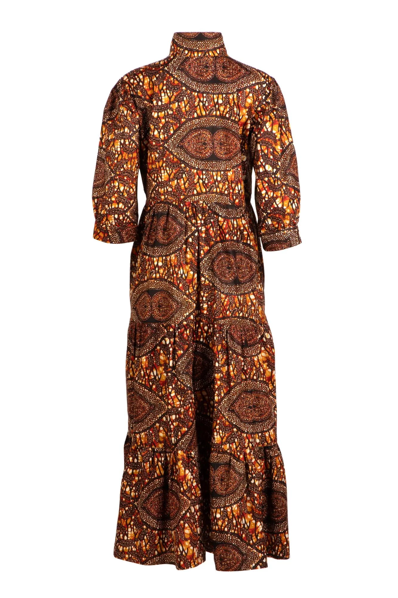 CHOCOLATE PAISLEY MIDI DRESS