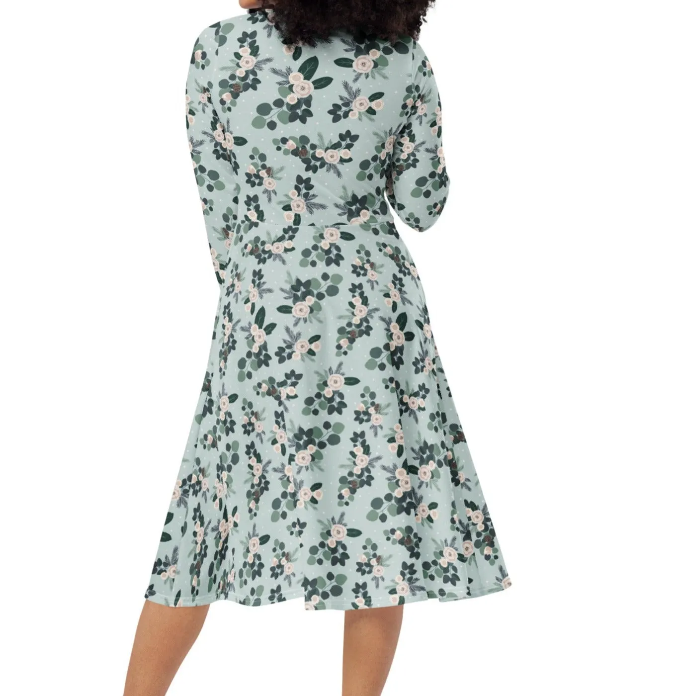 Christmas Eucalyptus Midi Dress (S-6XL)