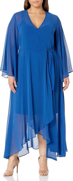 City Chic Womens Avenue Plus Size Maxi Fleetwood Dress Deep Blue XS