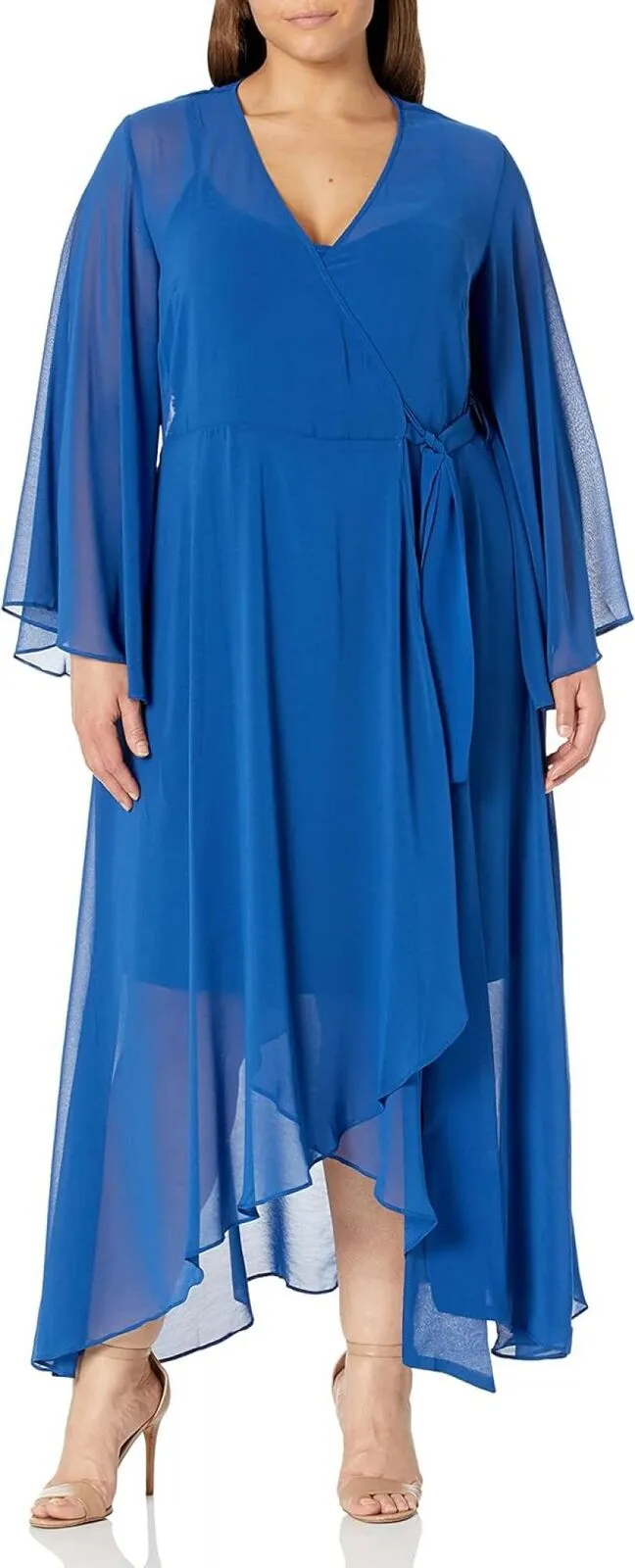 City Chic Womens Avenue Plus Size Maxi Fleetwood Dress Deep Blue XS