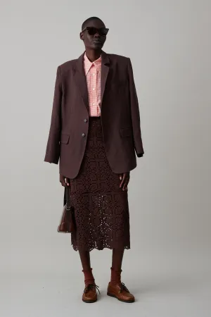CLAUDIA JACKET | DARK CHOCOLATE LINEN