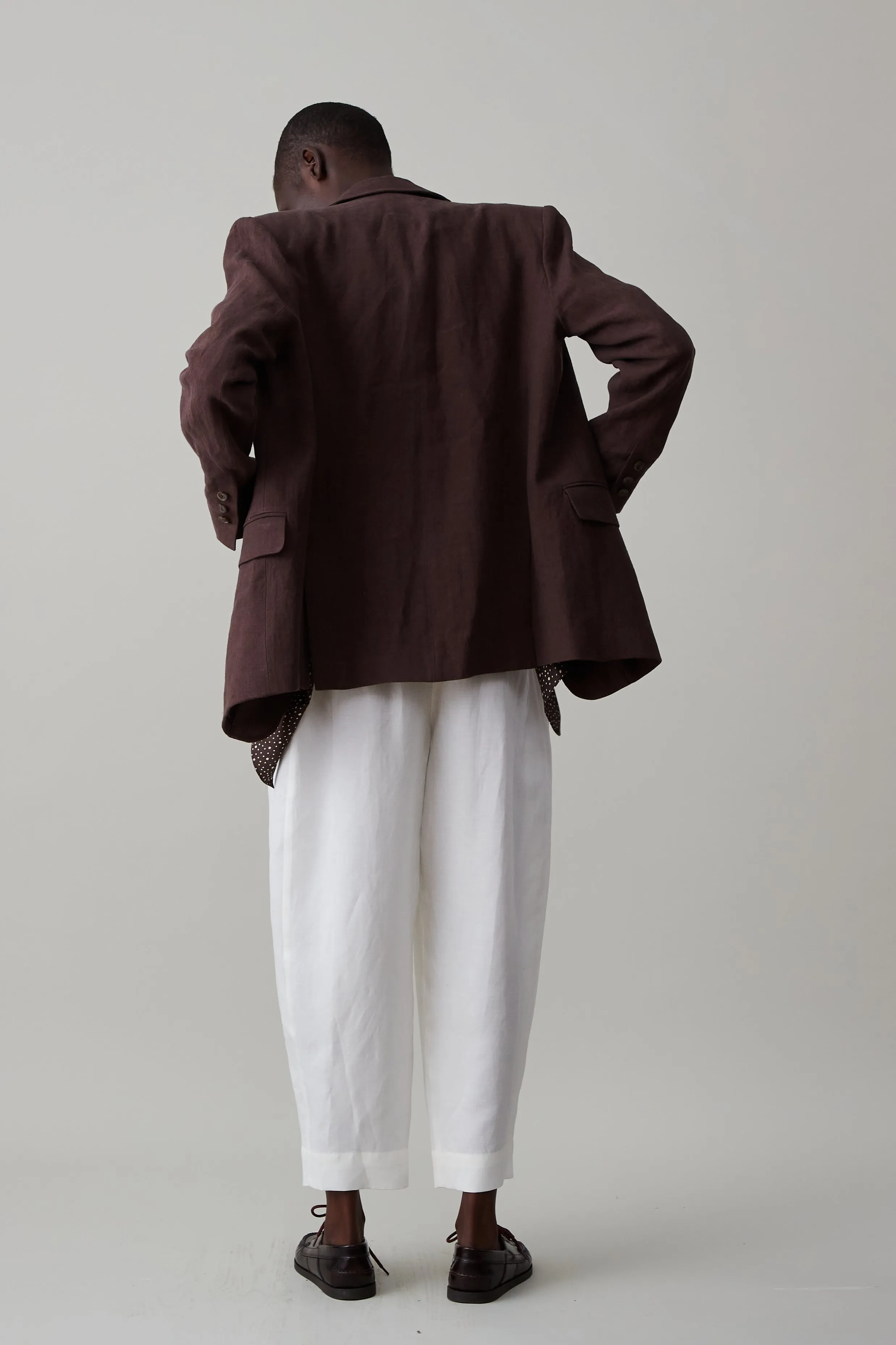 CLAUDIA JACKET | DARK CHOCOLATE LINEN