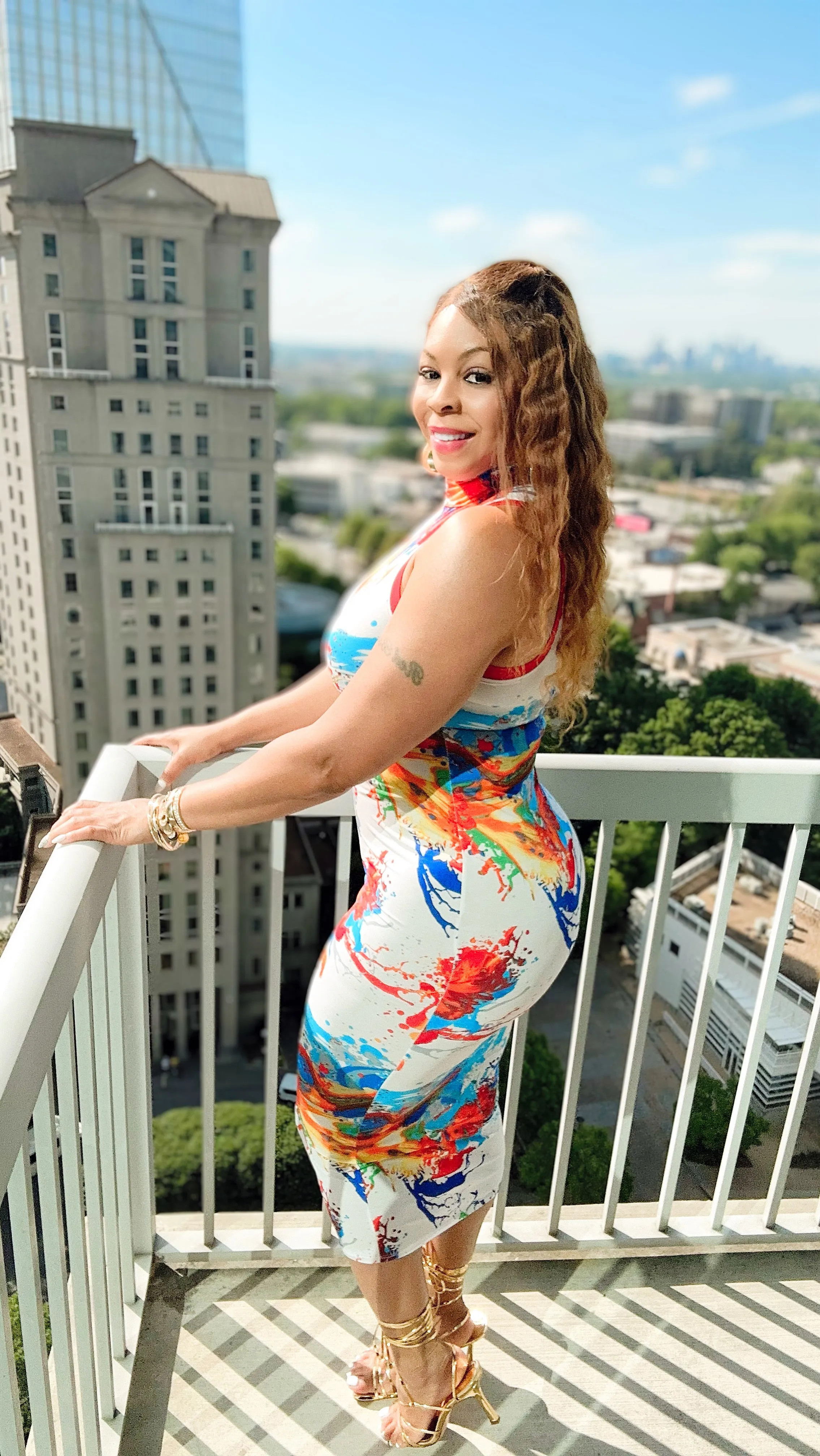 CLEARANCE! Body Paint Mock Neck Midi