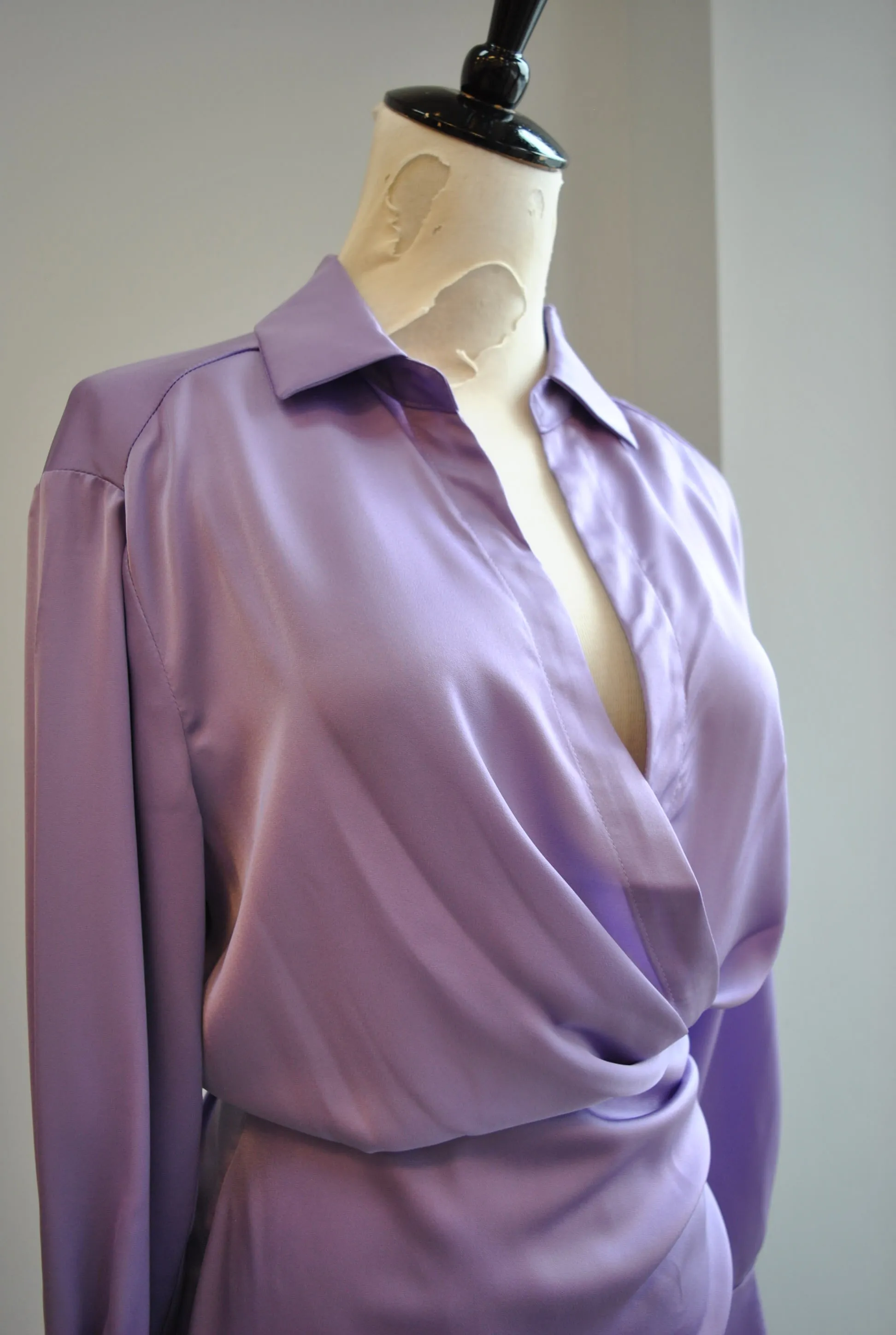 CLEARANCE - LAVENDER MINI SILKY DRESS