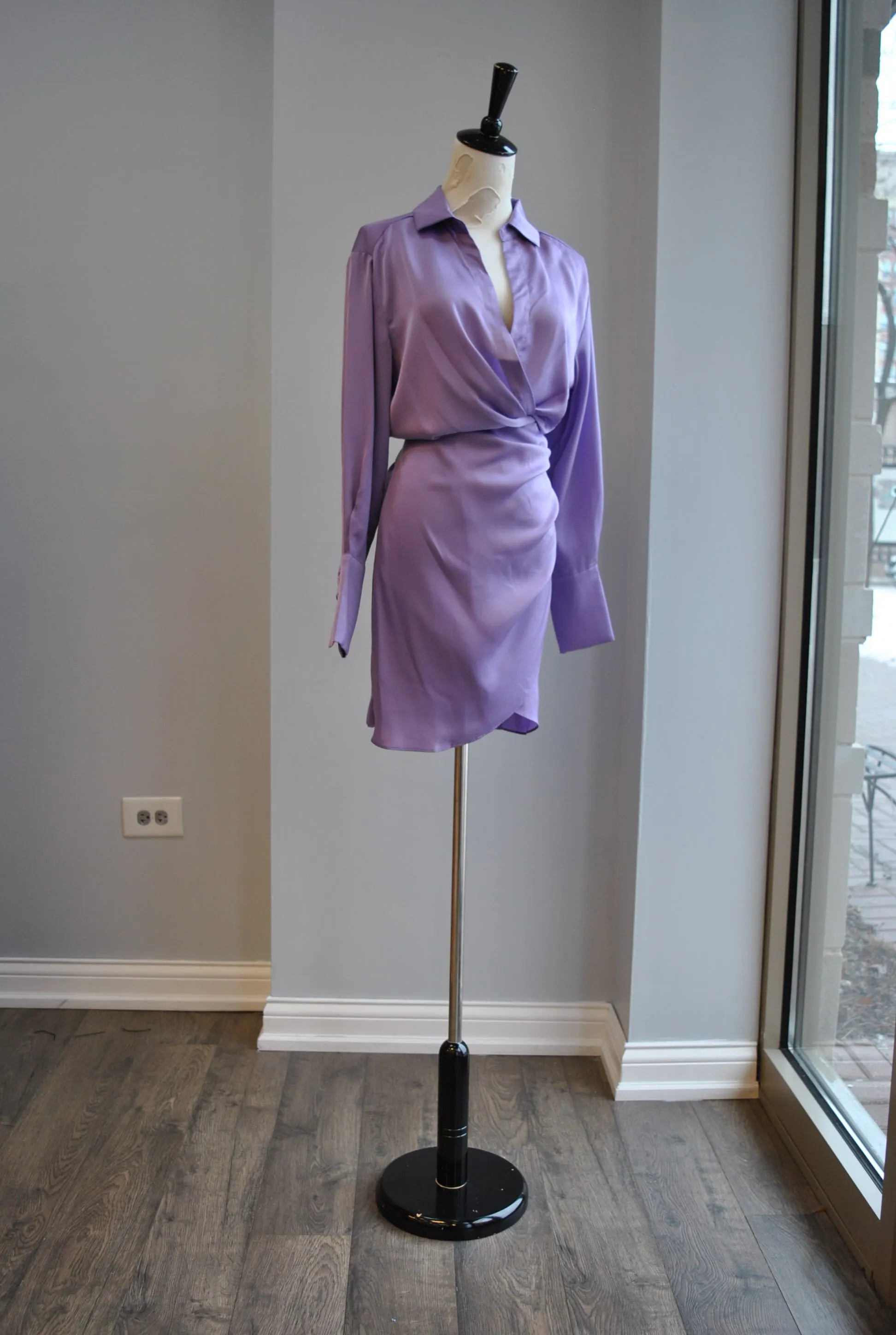 CLEARANCE - LAVENDER MINI SILKY DRESS