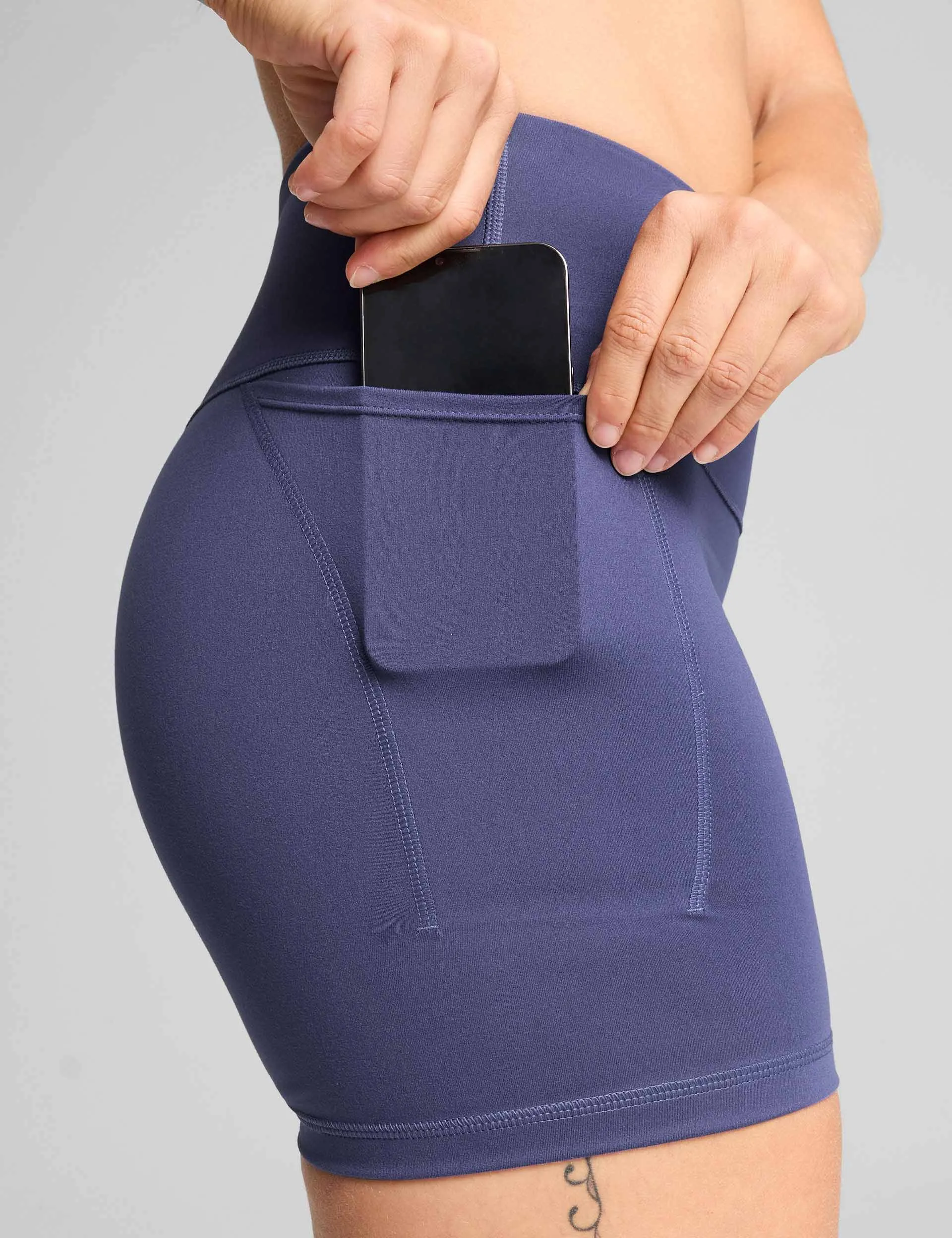 Cloudspun High Waisted 5" Tight Shorts - Blue Crystal
