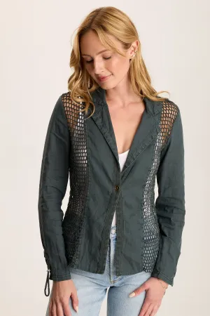 Contessa Linen/Crochet 1-Button Blazer