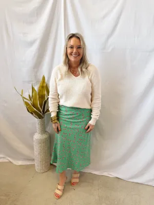 Cool Lightweight V Neck Sweater-Natural