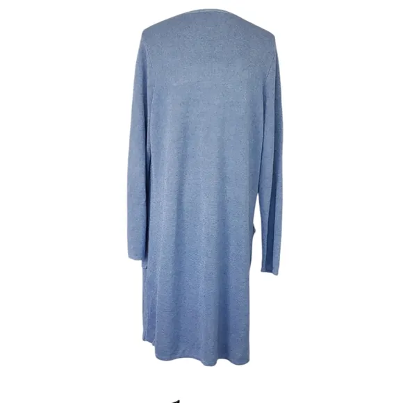 COPY - Juliette Collarless Sweater-Blazer in Linen Blend Vintage Periwinkle