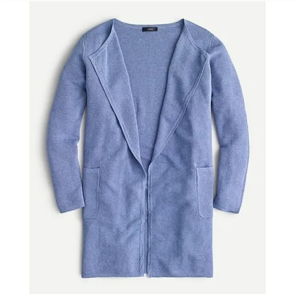 COPY - Juliette Collarless Sweater-Blazer in Linen Blend Vintage Periwinkle