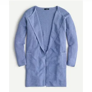 COPY - Juliette Collarless Sweater-Blazer in Linen Blend Vintage Periwinkle