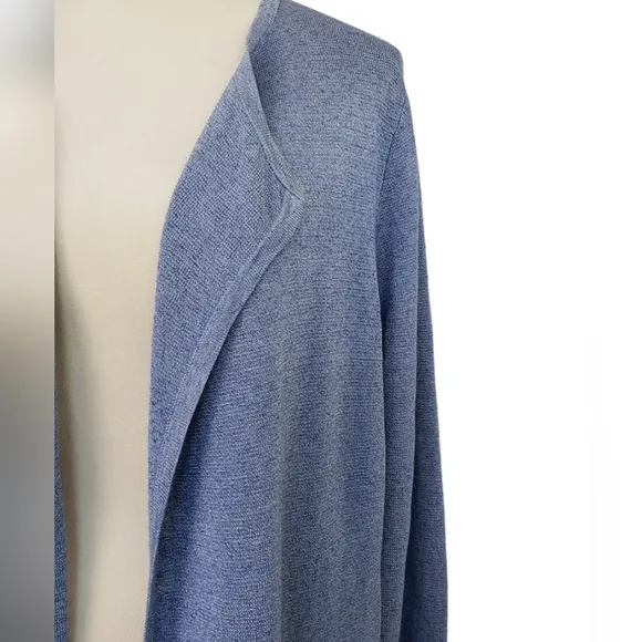 COPY - Juliette Collarless Sweater-Blazer in Linen Blend Vintage Periwinkle