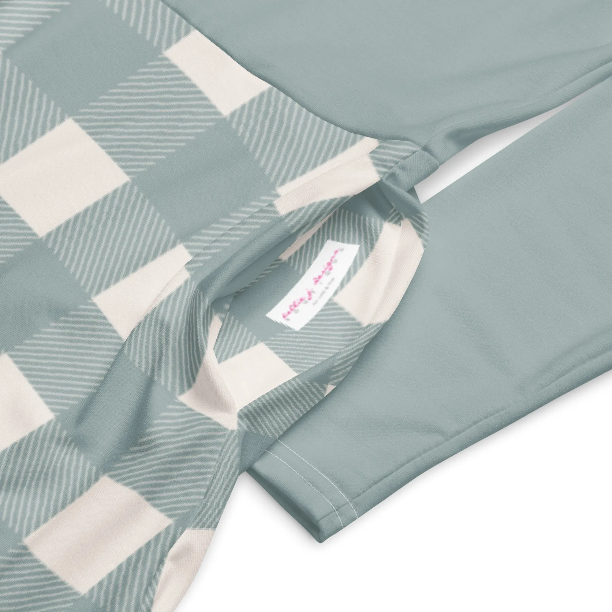Cottage Blue Buffalo Plaid Midi Dress (S-6XL)