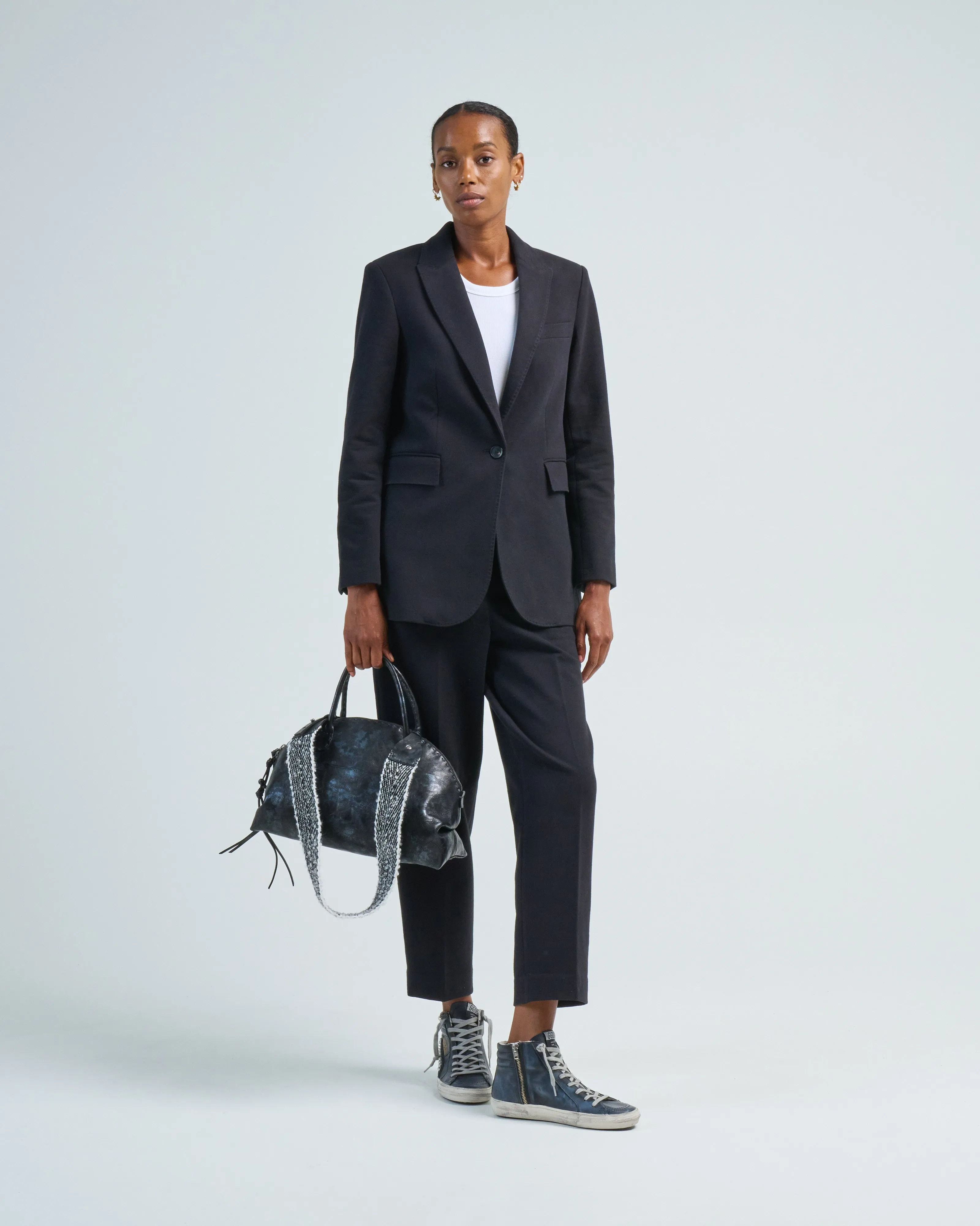 cotton fleece blazer