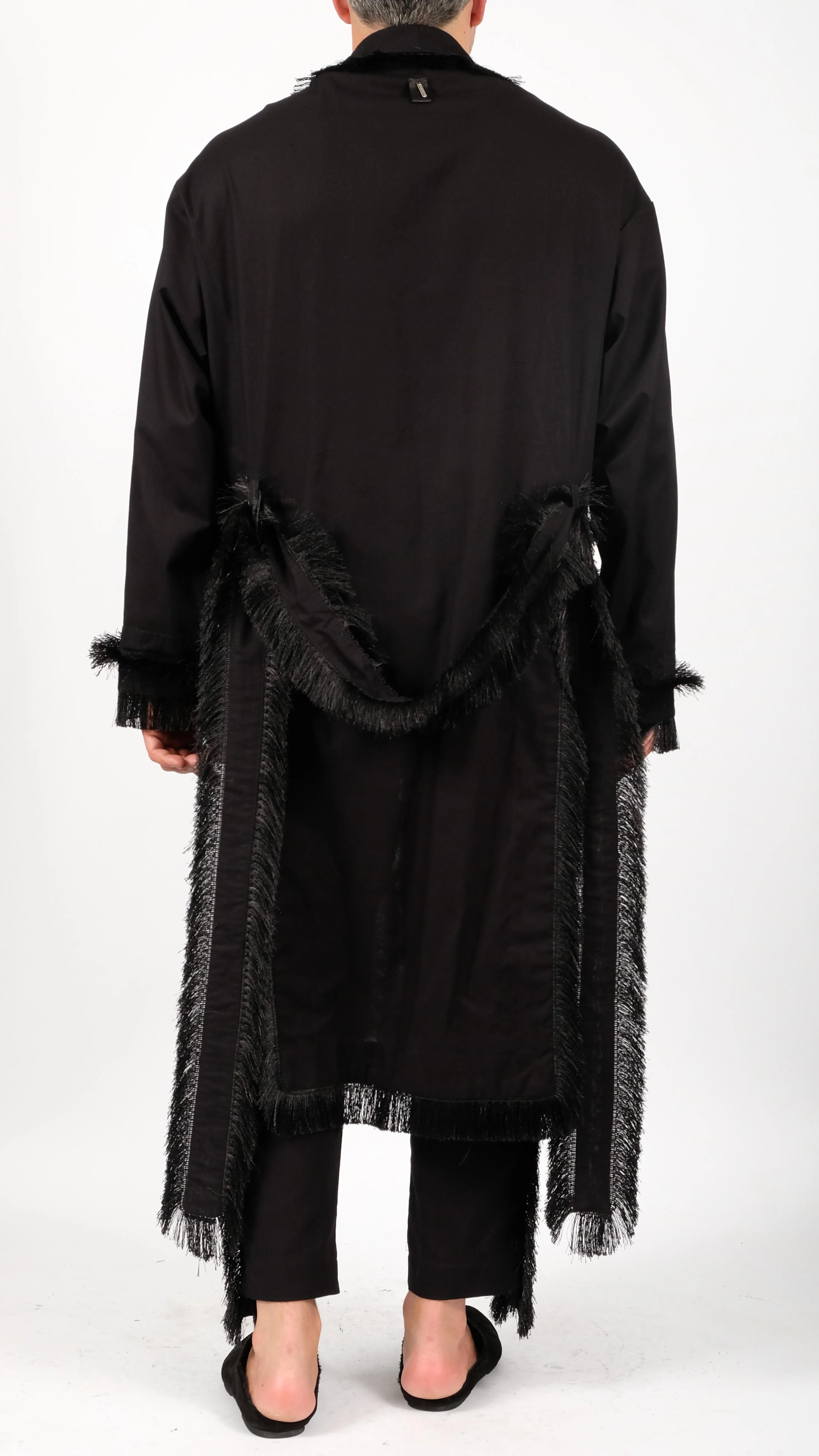 Cotton Midi Robe with Tassels