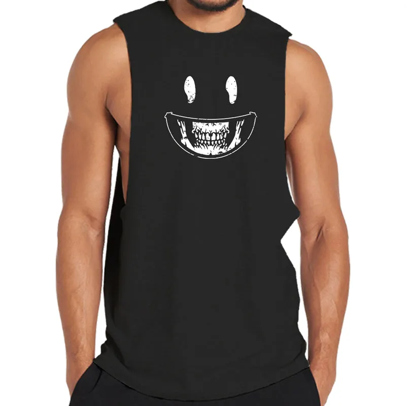 Cotton Smiley Face Men's Tank Top