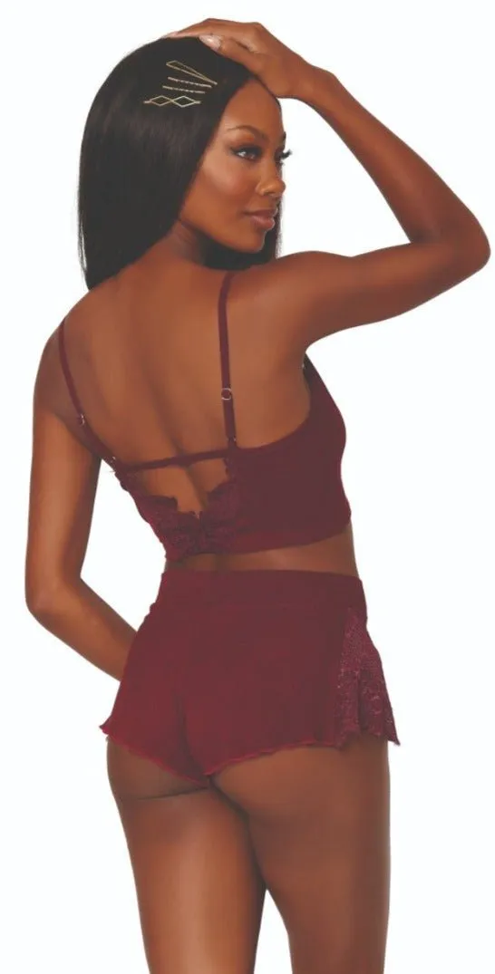 Cozy Rib Knit Bralette and Short Sleep Set