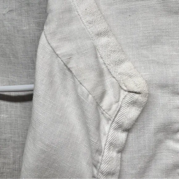 CP SHADES Blazer Women’s XS  White 100% Linen Long Sleeve Jacket Pockets Open