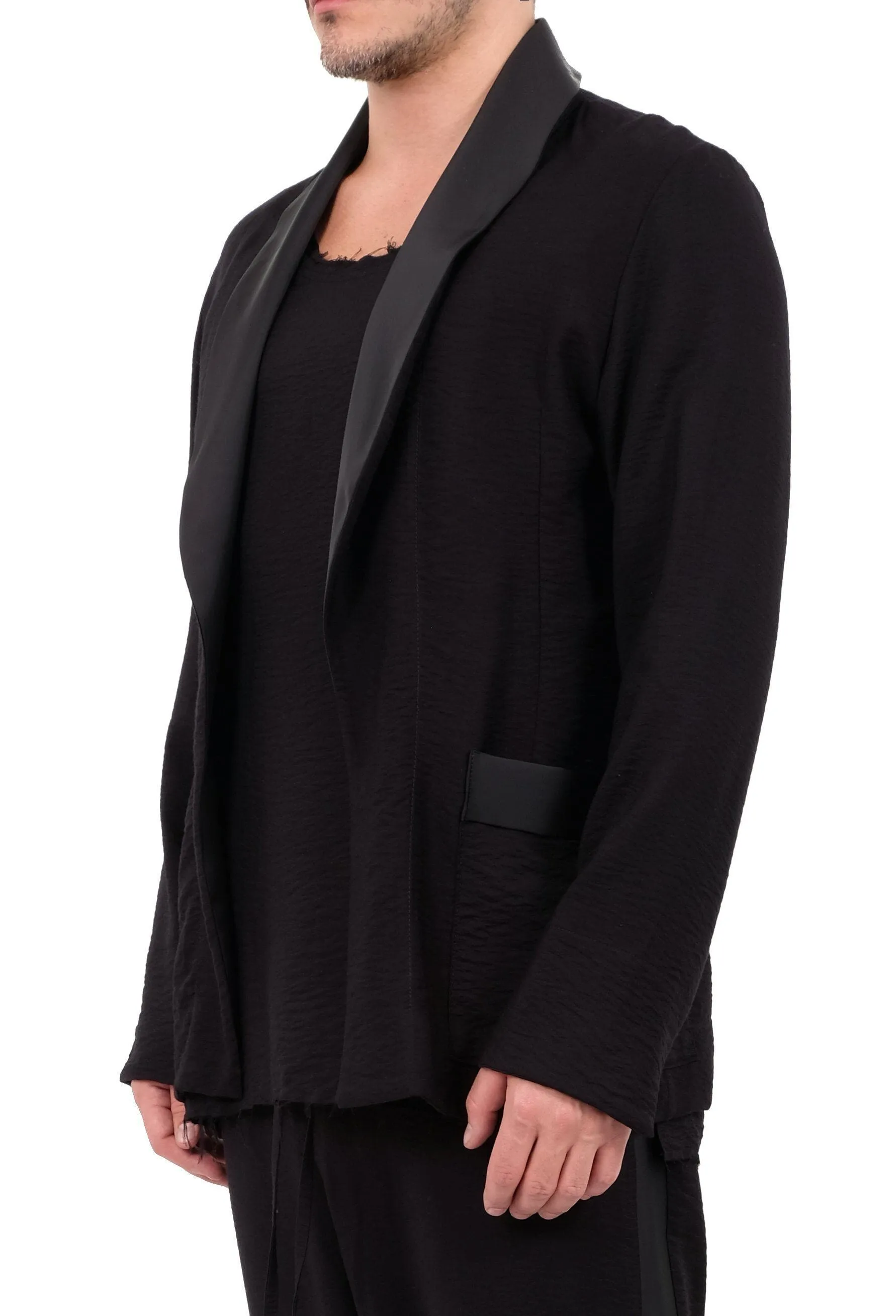 Creased Cotton Tuxedo Blazer