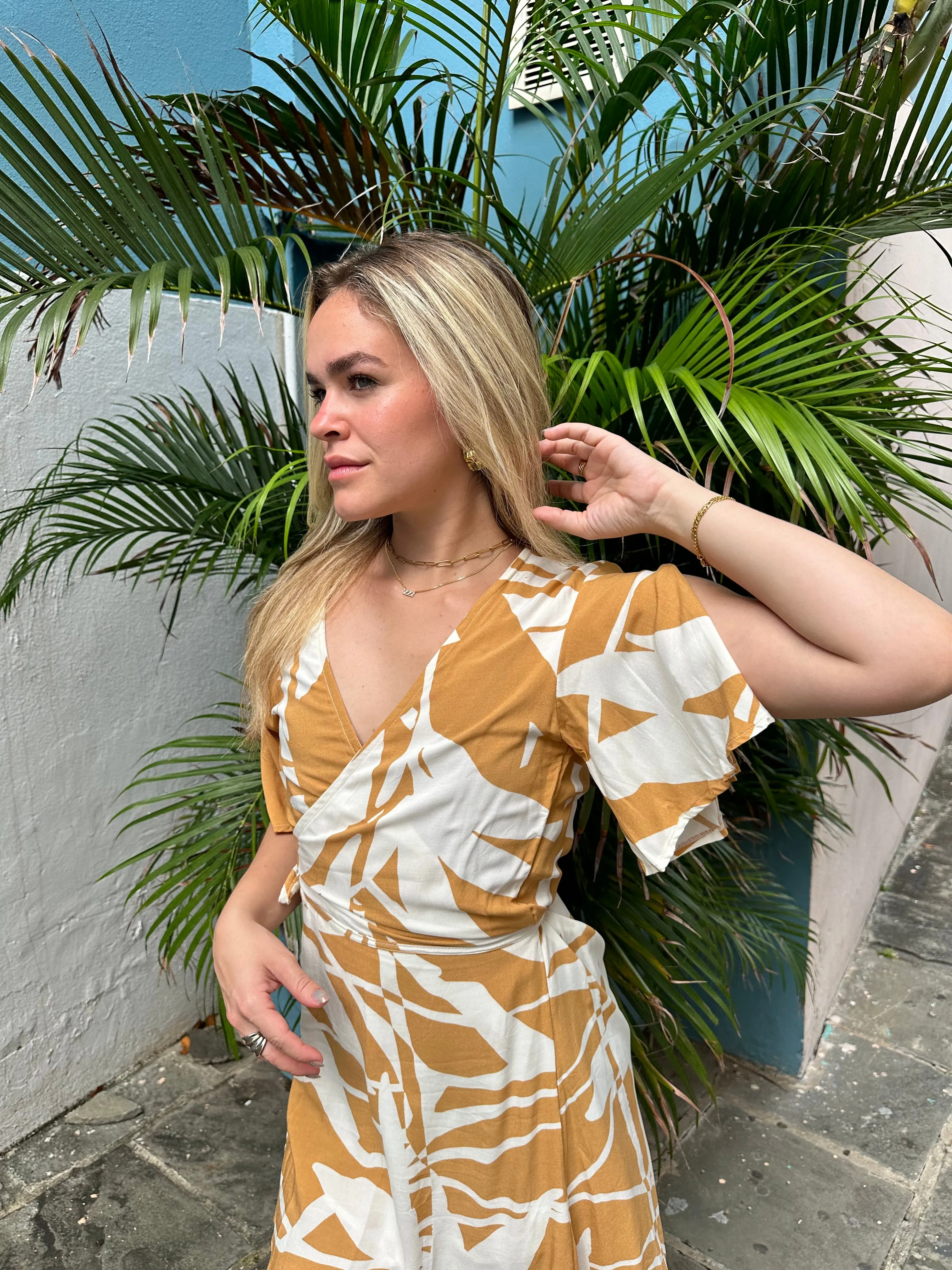 Creme Paradise Wrap Dress/ Short
