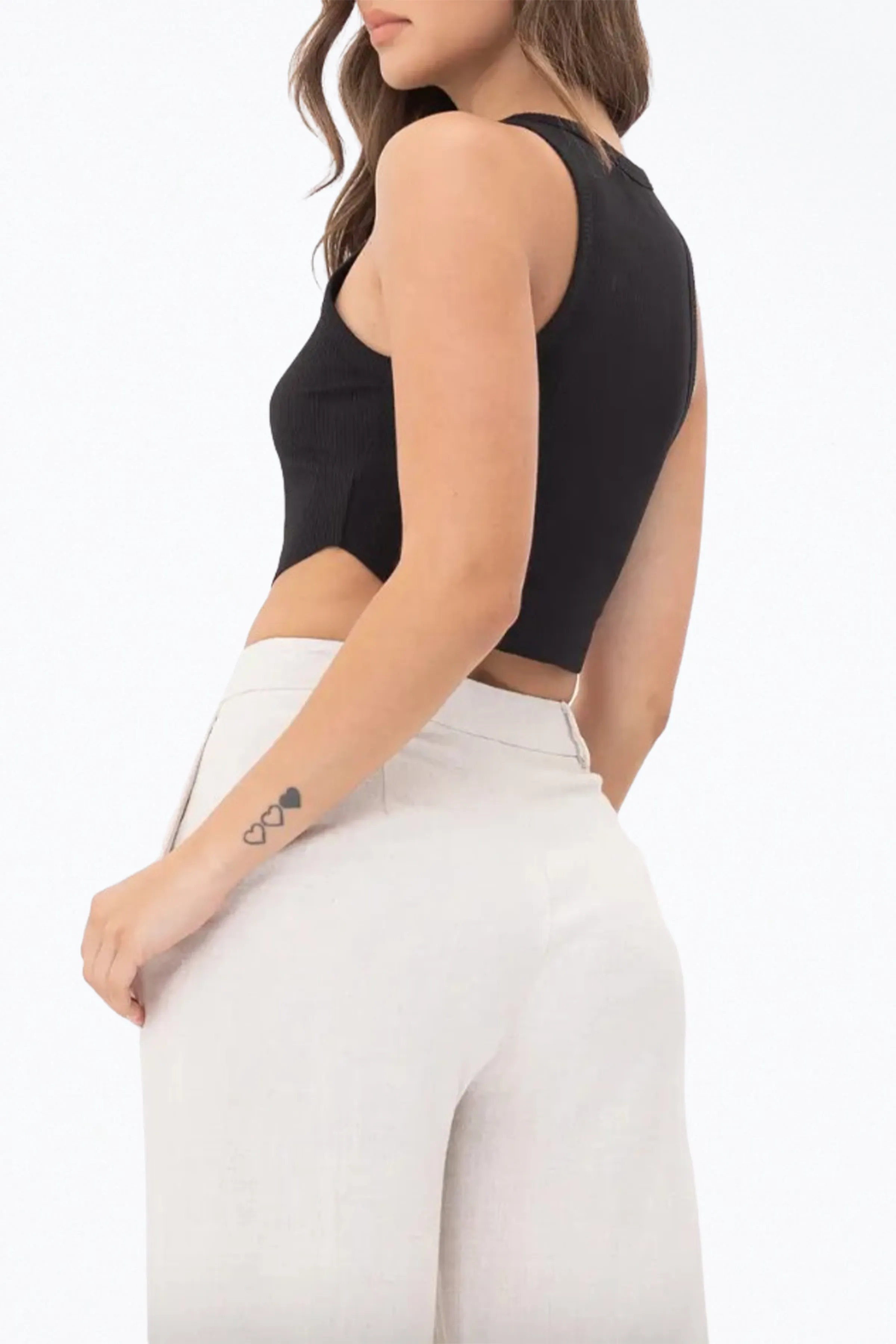 CROPPED STRETCH COTTON-BLEND JERSEY TANK TOP
