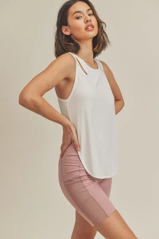 Cutout Ribbed Tank Top