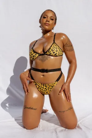 CXIX Nyx SAFARI Buckle Up Bottoms - Yellow Leopard