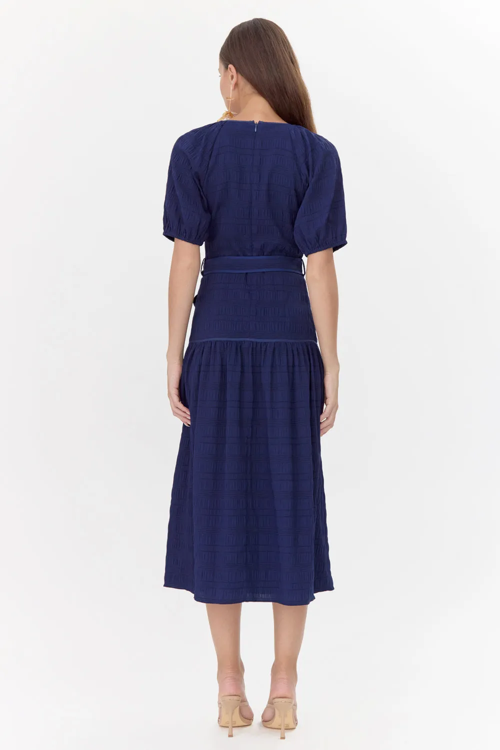 Dana Drop Waist Belted Midi Dress