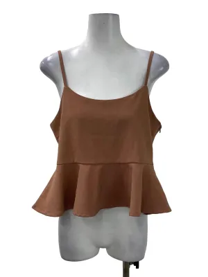 Dark Pink Peplum Crop Top